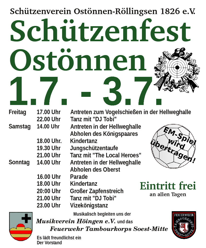 Plakat Schützenfest Ostönnen 2016